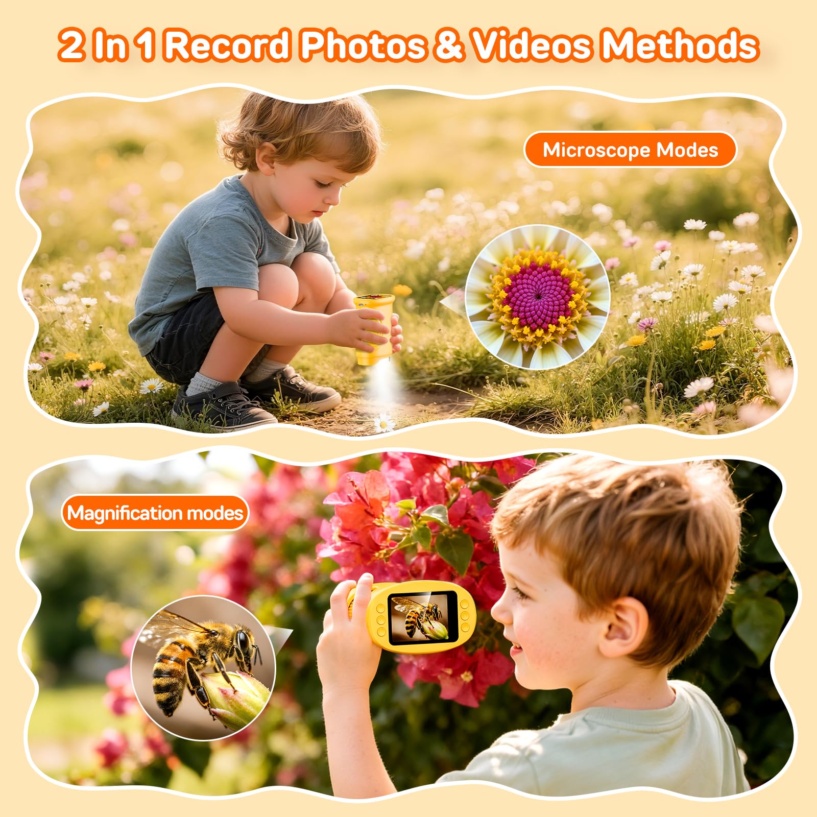 1000X Digital Handheld Microscope for Kids Portable Outdoor Toys & Gifts