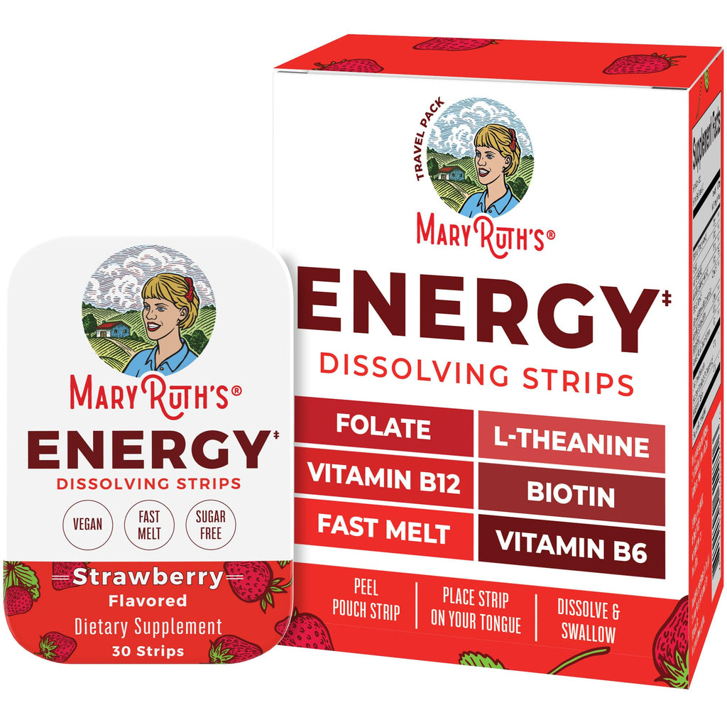 MaryRuth's Energy Dissolving Strips, B Vitamin Complex, 30 Count, Vegan