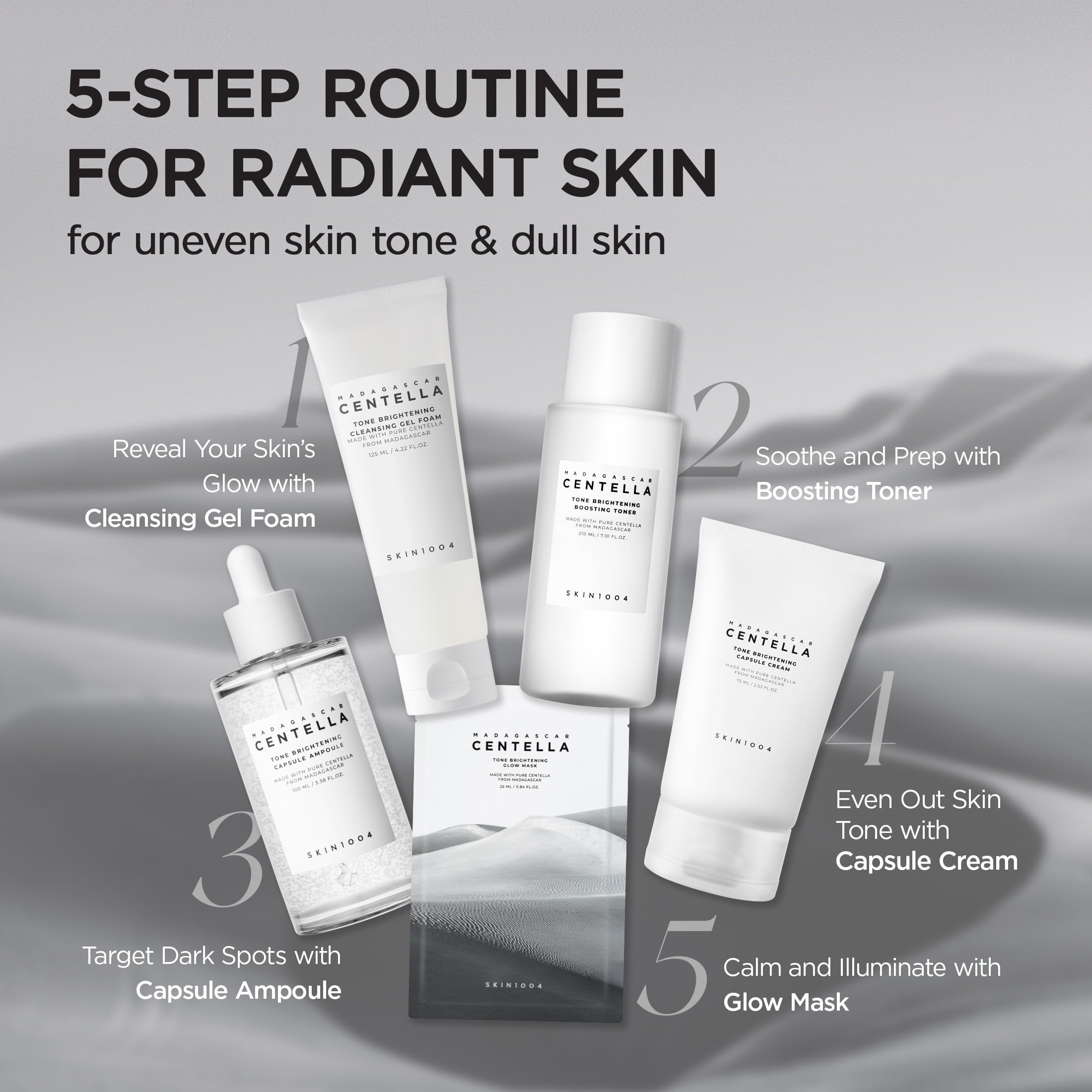 SKIN1004 Tone Balancing Capsule Cream, Korean Face Moisturiser with Madewhite, Niacinamide & Tranexamic Acid, Hydrating Face Cream with Madagascar Centella, Korean Skincare, 2.54 fl.oz, 75ml