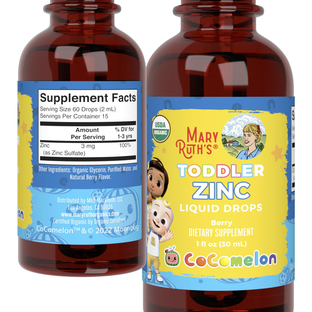 MaryRuth's Cocomelon Toddler Liquid Zinc, Sugar Free, Vegan, 1 Fl Oz