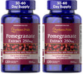 Puritan's Pride Premium Pomegranate Extract 250mg, Dietary Supplement for Antioxidant Health and Healthy Aging Program, 40% Ellagic Acid,120 Rapid Release Capsules (Packaging May Vary) (Pack of 2)