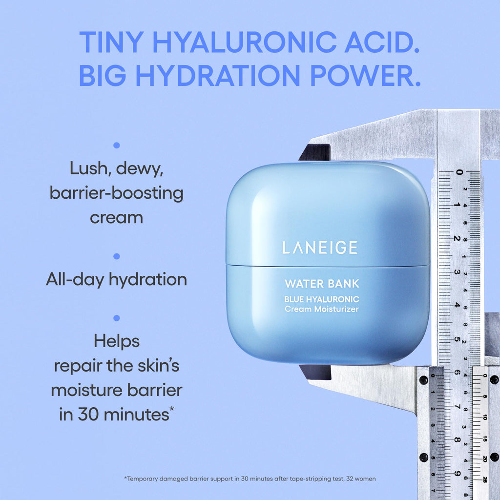 LANEIGE Water Bank Blue Hyaluronic Acid Cream Daily Face Moisturizer: Hydrating Korean Lightweight Face Cream with Ceramides & Squalane for Lasting Deep Hydration & Skin Barrier Support, Refill
