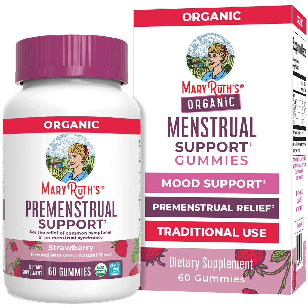 MaryRuth's Organic Menstrual Support Gummies for PMS Relief, 30 Servings