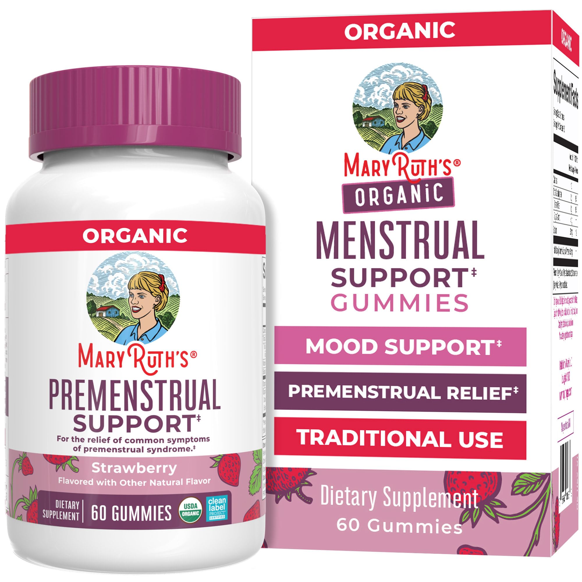 MaryRuth's Organic Menstrual Support Gummies for PMS Relief, 30 Servings