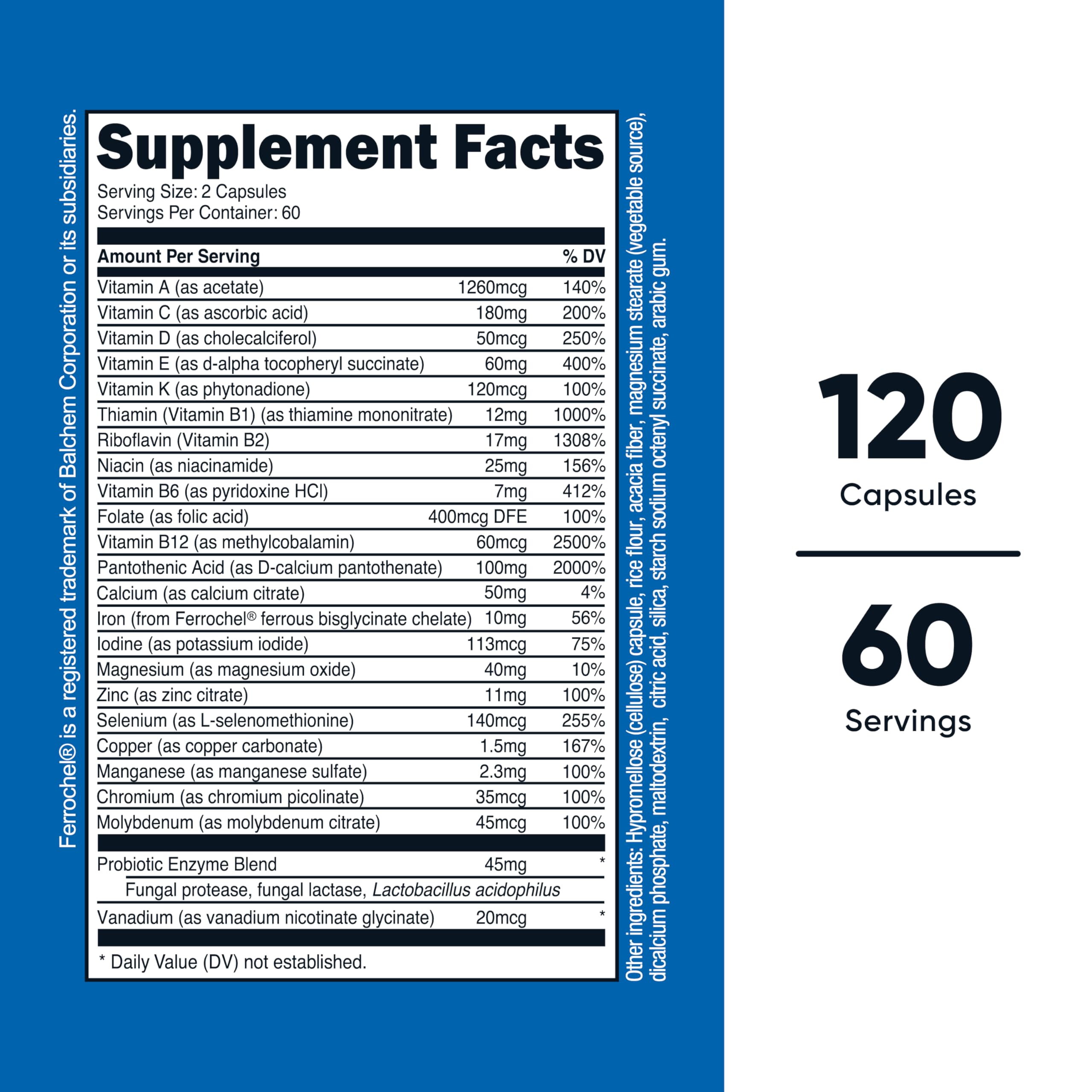 Nutricost Multivitamin with Probiotics 120 Vegetarian Capsules (2 Bottles) - Packed with Vitamins & Minerals