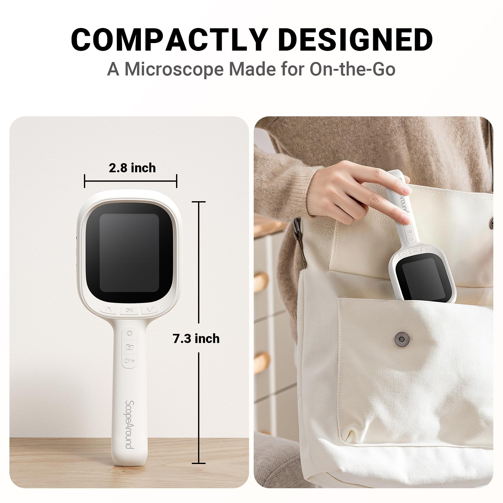 Digital Autofocus Microscope, 2.8" IPS Screen Magnifier, Take Photo