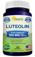 Luteolin 100mg - 120 Capsules - Luteolin Supplement & Powder Complex Pills Commonly Taken with Quercetin - Supports Brain & Memory Health
