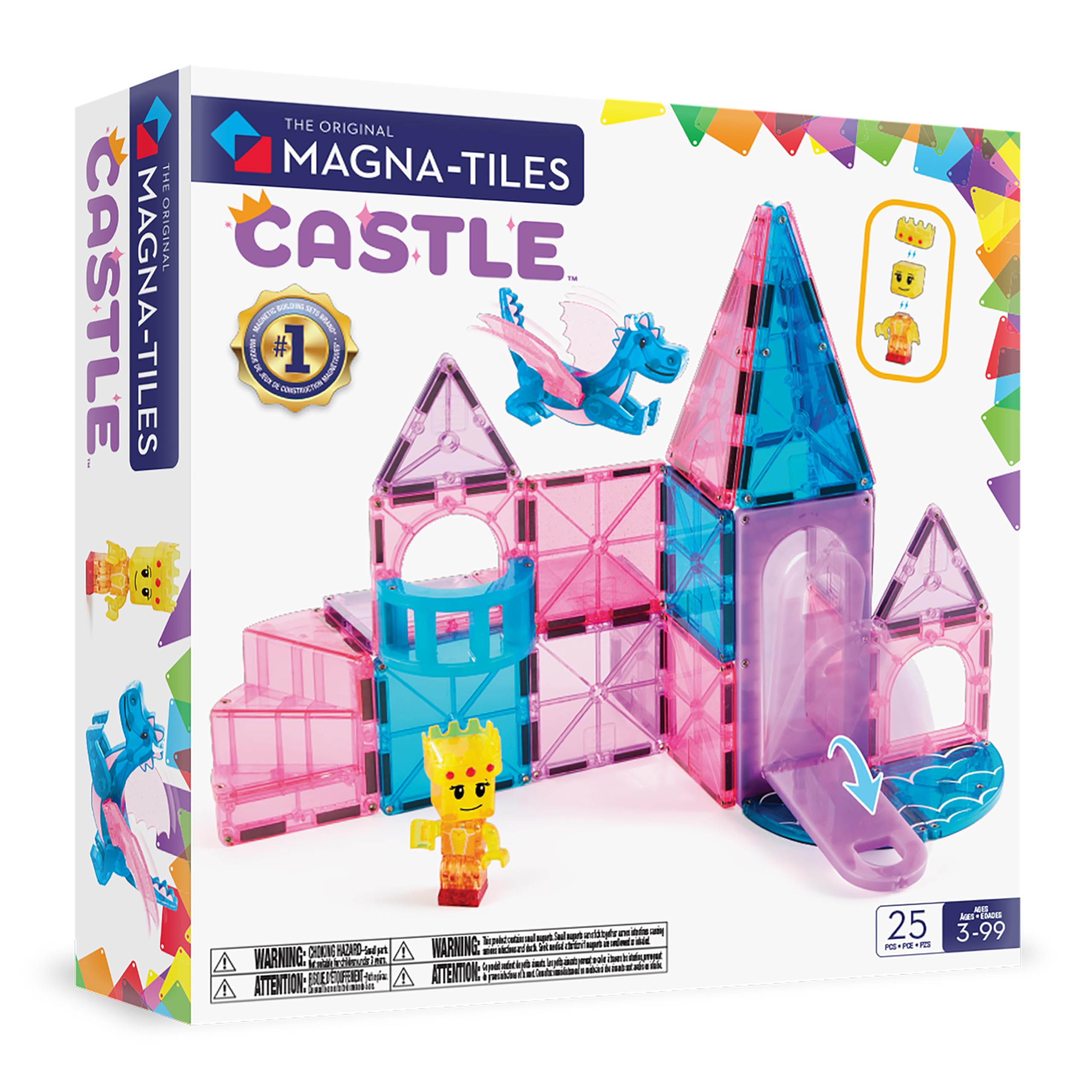 MAGNA-TILES Castle 25-Piece Magnetic Construction Set, The Original Magnetic Building Brand