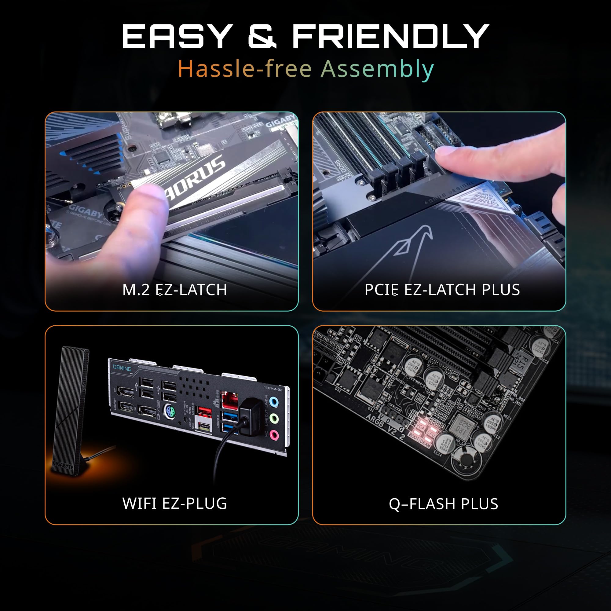 GIGABYTE B850 AORUS Elite WIFI7 AMD AM5 ATX Motherboard, Support AMD Ryzen 9000/8000/7000 Series, DDR5, 14+2+2 Power Phase, 3X M.2, PCIe 5.0, USB-C, WIFI7, 2.5GbE LAN, EZ-Latch, 5-Year Warranty