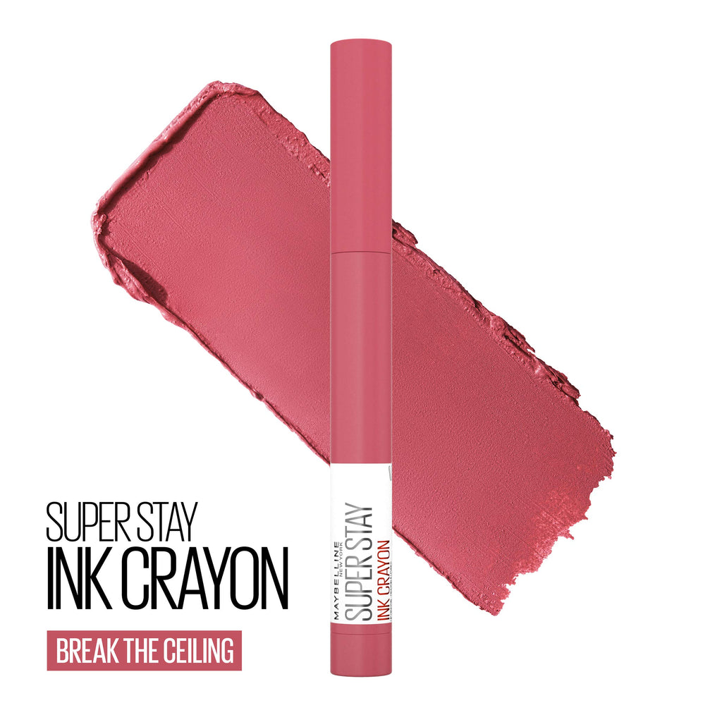Maybelline New York Maybelline Super Stay Ink Crayon Matte Longwear Lipstick Makeup, Break The Ceiling, 0.04 Ounce ., 145 Break The Ceiling, 0.04 ounces (Pack of 2)