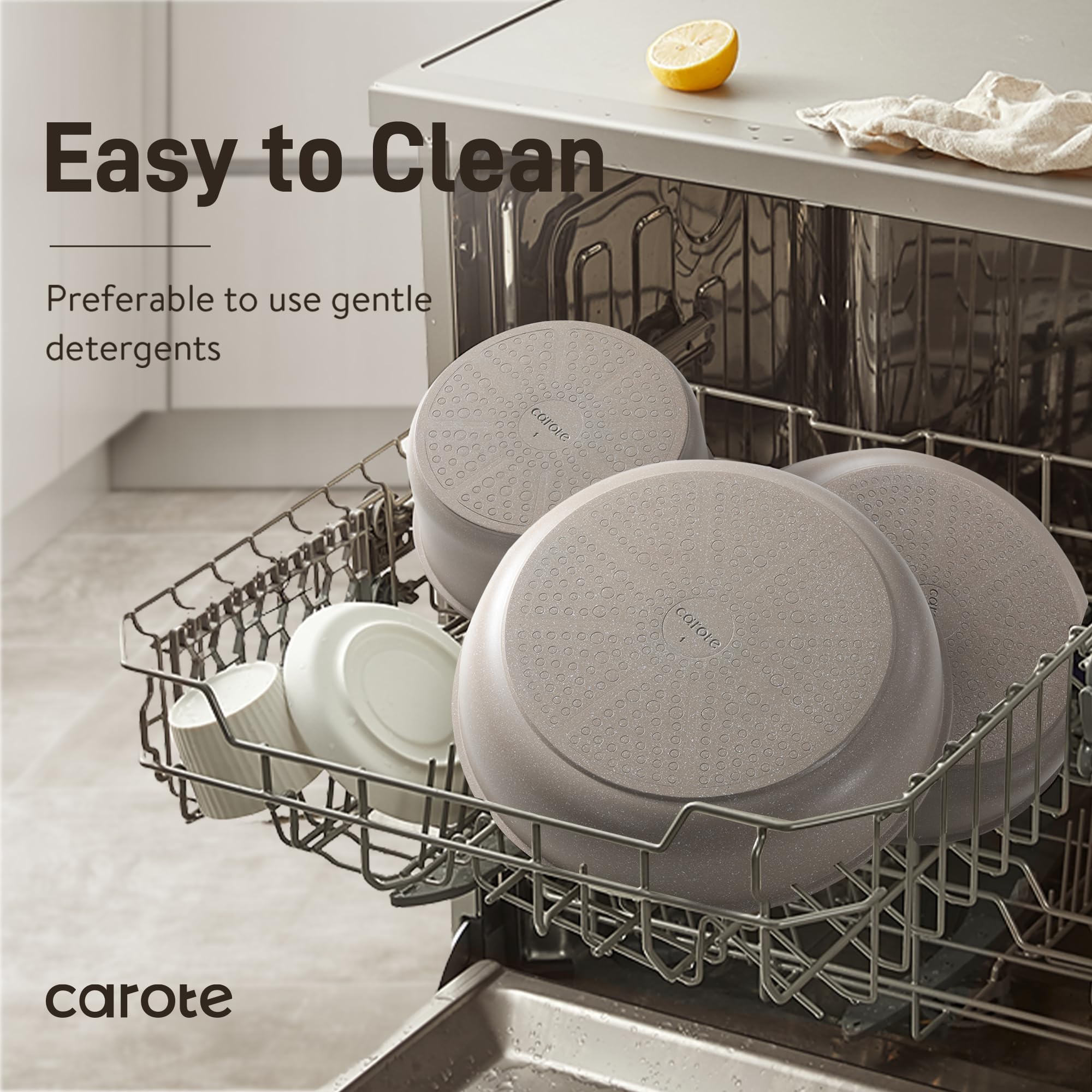 CAROTE 19pcs Pots and Pans Set Non Stick, Detachable Handle Cookware Sets