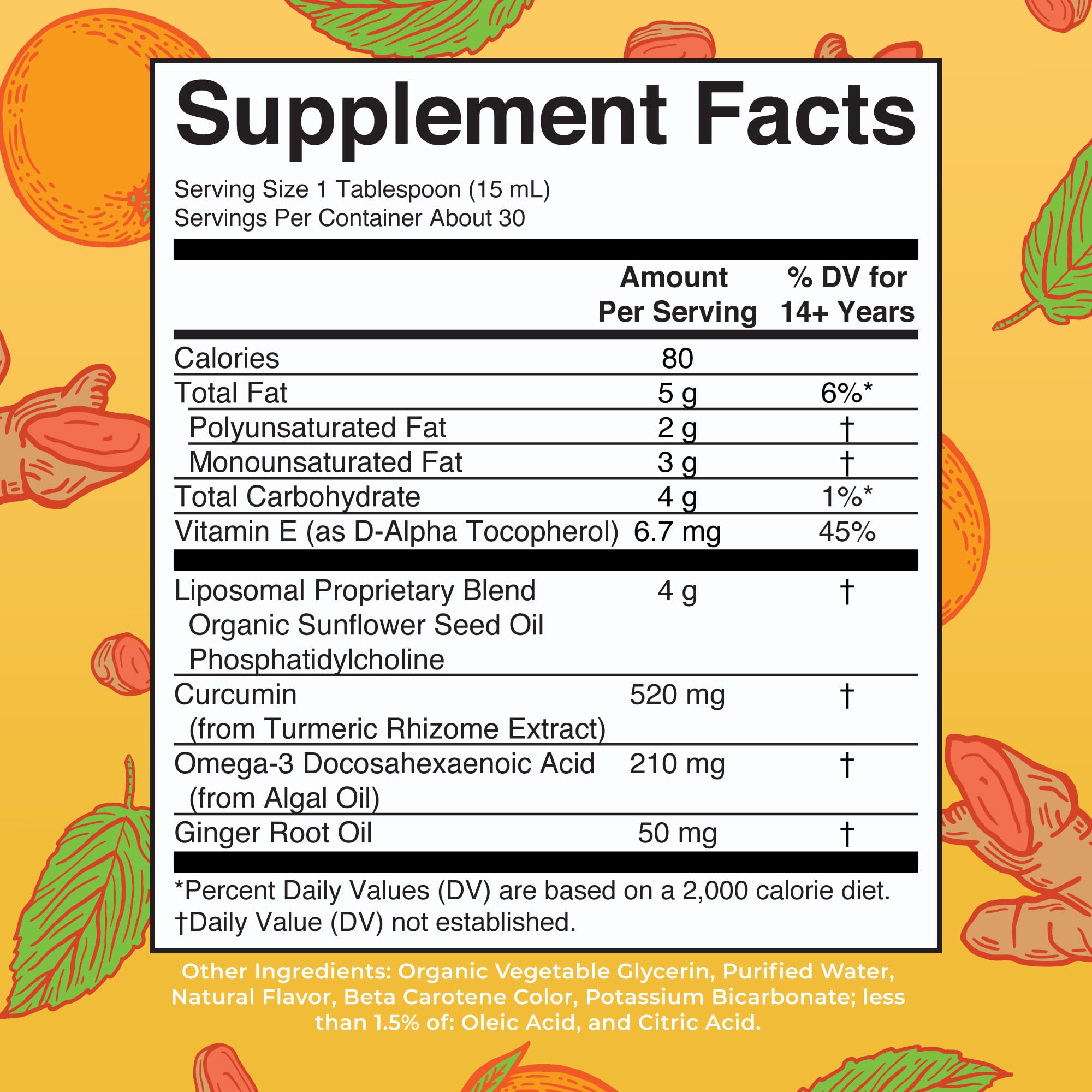MaryRuth's Turmeric & DHA Liposomal Liquid, Ultra Absorption, 15.22 oz