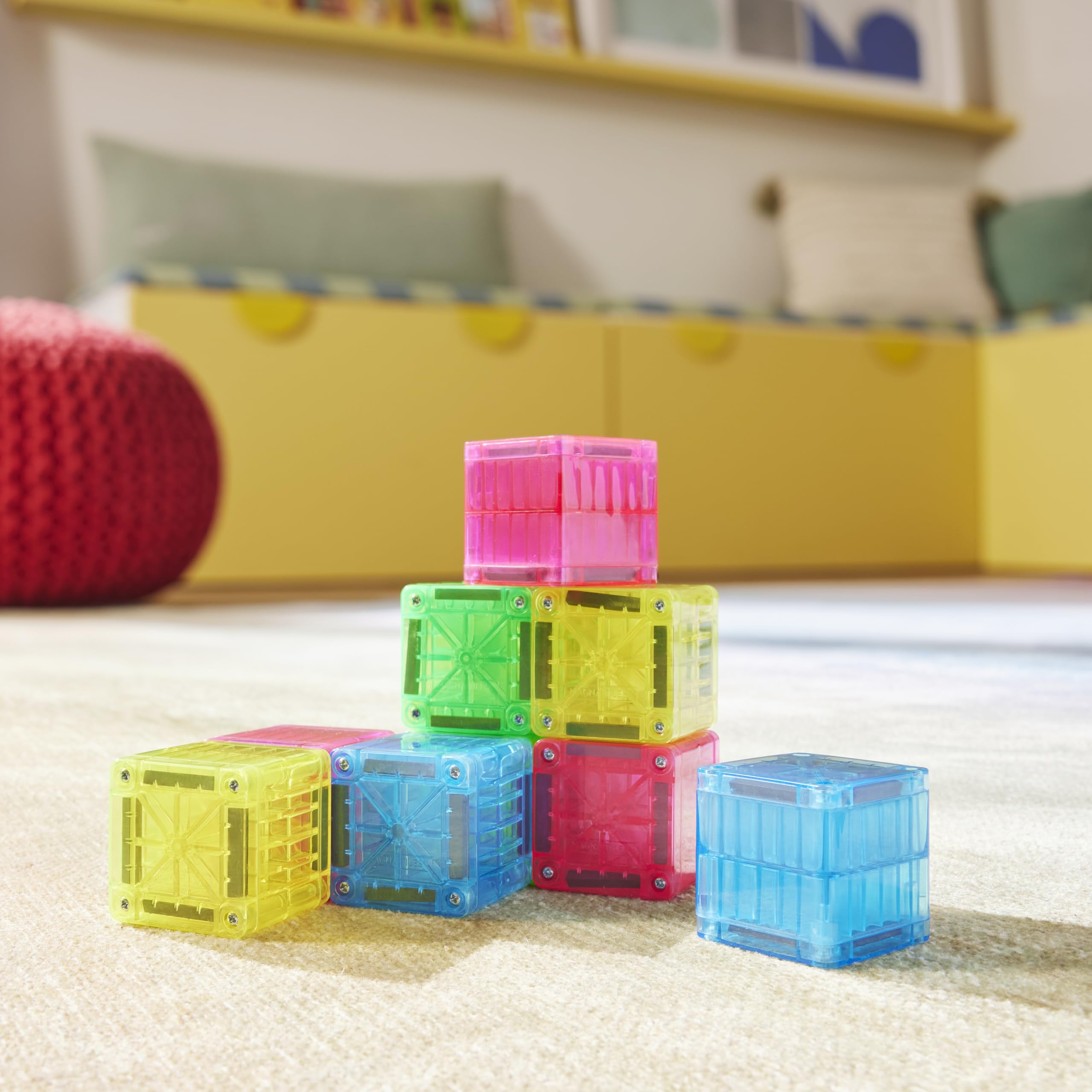 MAGNA-TILES microMAGS Cubes 9-Piece Magnetic Construction Set, The Original Magnetic Building Brand