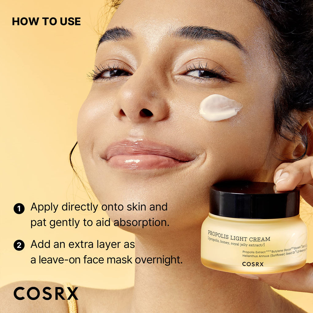 COSRX 64% Propolis Honey Lightweight Cream, Instant Golden Glow,2.19 fl.oz
