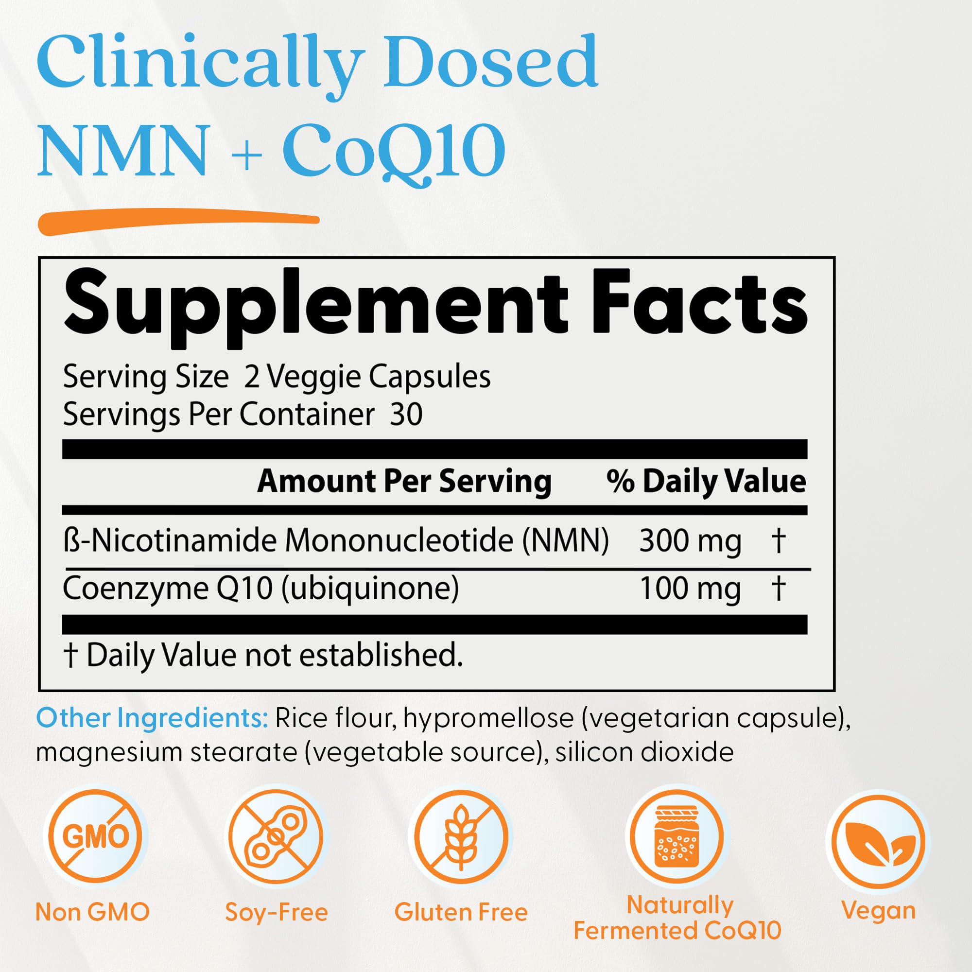 Doctor's Best NMN + CoQ10 Supplement for Women & Men - Supports NAD+ Production & Cellular Energy, Beta Nicotinamide Mononucleotide 150 mg & Coenzyme Q10 50 mg per Capsule, Vegan, Non GMO- 60 Veg Caps