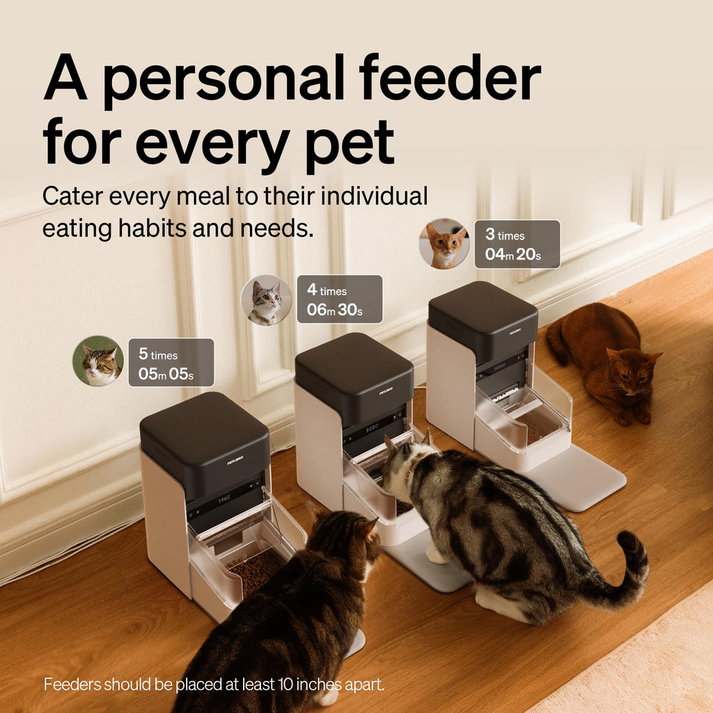 PETLIBRO RFID Automatic Cat Feeder, Collar Sensor-Activated Personalized Meals, Cats Recognition & Diet Tracking for Multi-Pet Homes and Different Diets, 5G&2.4G Wi-Fi Programmable Cat Food Dispenser