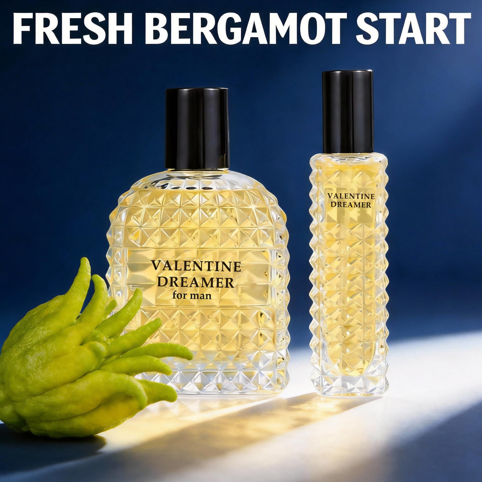 A CENTER Valentine Dreamer Men's Cologne Gift Set 2pcs/100ml&30ml Eau de Parfum Vanilla Citrus&Spicy Woody Fragrance Cologne Gift Combo for Himpcs