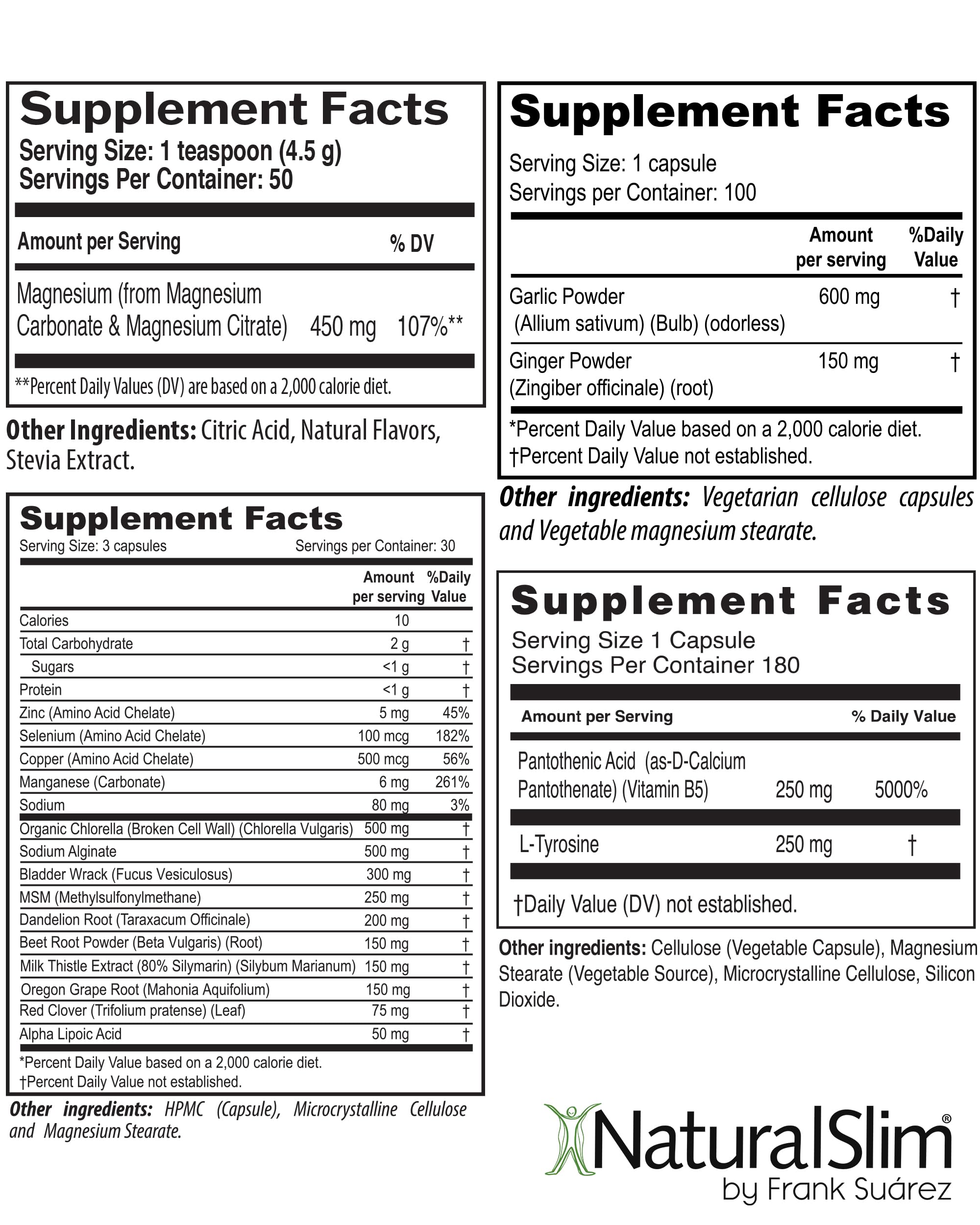 NaturalSlim Immune Support Supplement Kit, Vitamins and Supplements to Help Support a Strong Immune System with Garlic & Ginger, Magnesium Citrate, Cortisol Support, Zinc & Mineral Supplements
