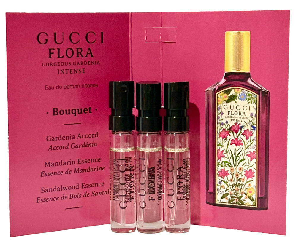 Gucci Flora Gorgeous Gardenia INTENSE Sample Perfume Parfum Women Spray 1.5 ml / 0.05 oz set of 3-5813