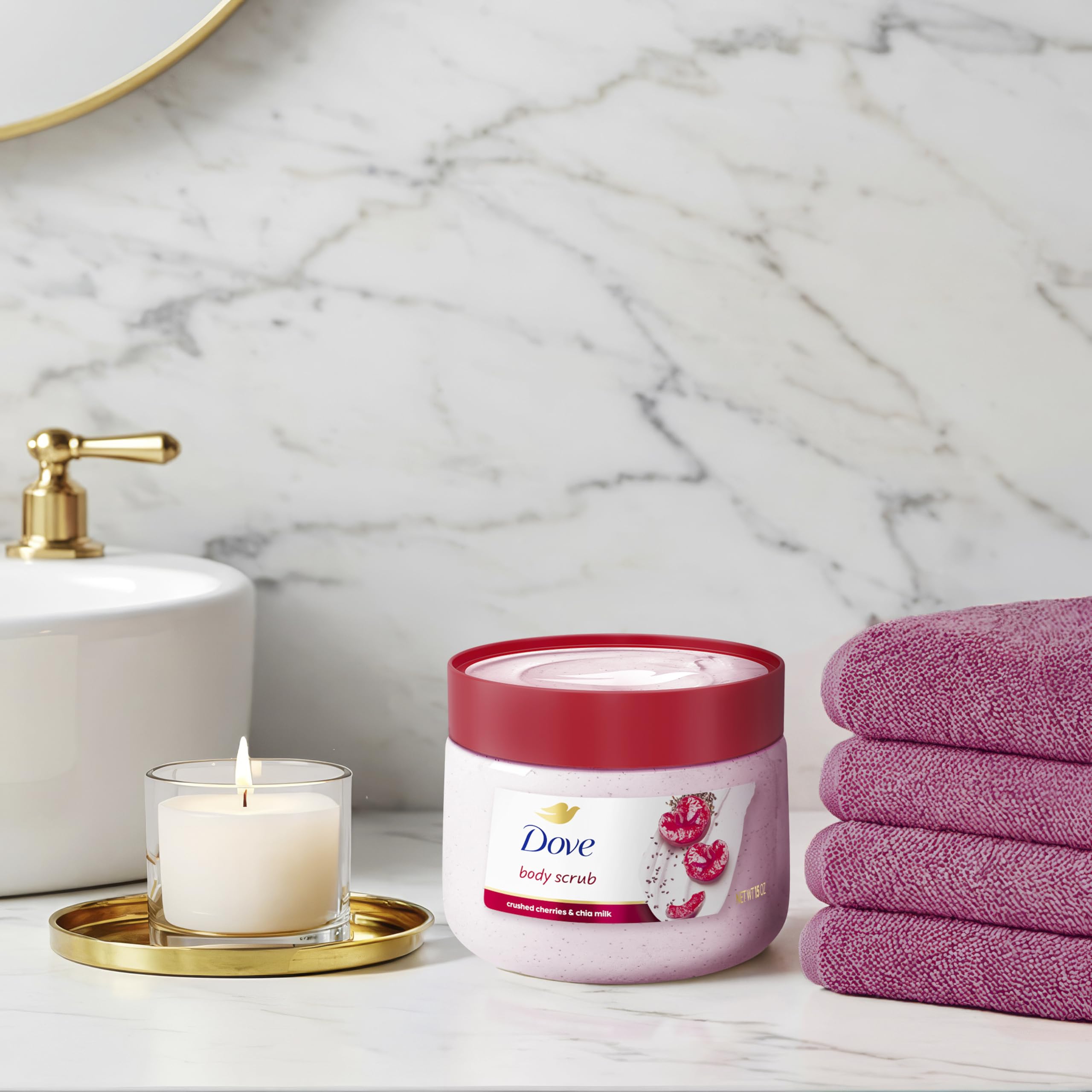 Dove Body Scrub Cherry & Chia Milk, 15 oz