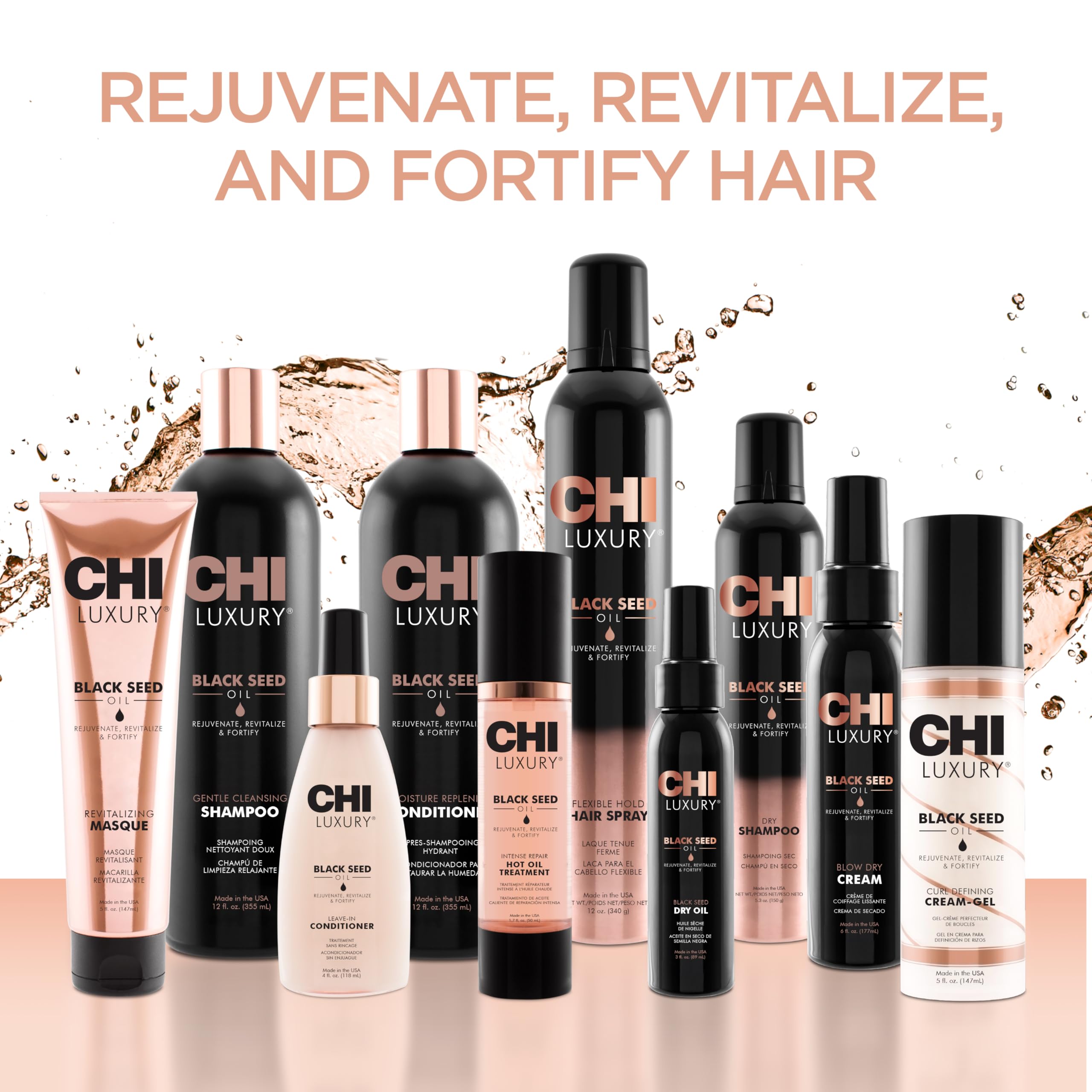 CHI Luxury Black Seed Oil Blow Dry Cream, Moisturizing Styling Cream For Sleek & Smooth Hair, Light-Hold, Sulfate, Paraben & Gluten-Free, 6 Oz
