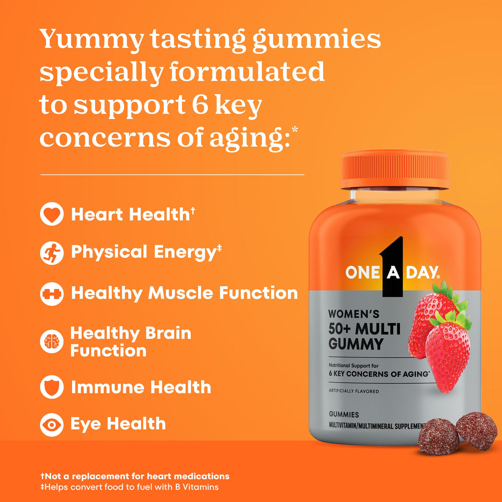 One A Day Multivitamin for Women 50 and Over, Women's Multivitamin Gummy 50 plus for Immune Support, Eye Health & Healthy Brain Function, Gummy Vitamins for Women 50 plus, 110 Ct (Packaging May Vary)