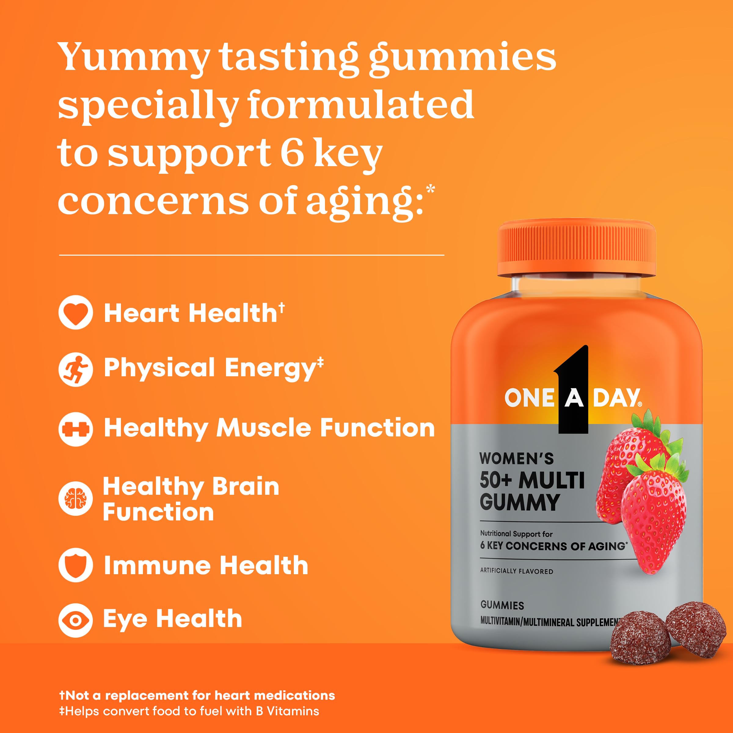 One A Day Multivitamin for Women 50 and Over, Women's Multivitamin Gummy 50 plus for Immune Support, Eye Health & Healthy Brain Function, Gummy Vitamins for Women 50 plus, 110 Ct (Packaging May Vary)