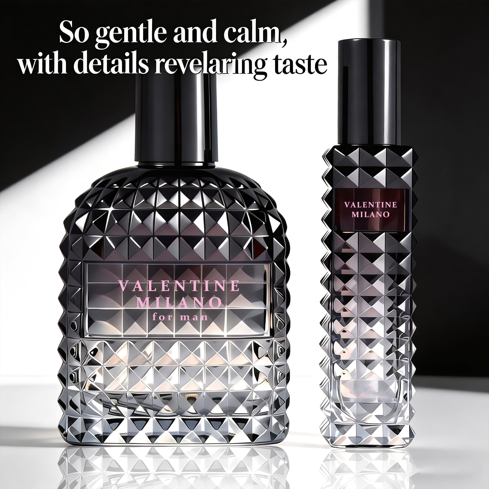 A CENTER Valentine Milano Men's Cologne Gift Set 2pcs/100ml&30ml Eau de Parfum Patchouli Vetiver&Cedar Fragrance Gift Combo for Him