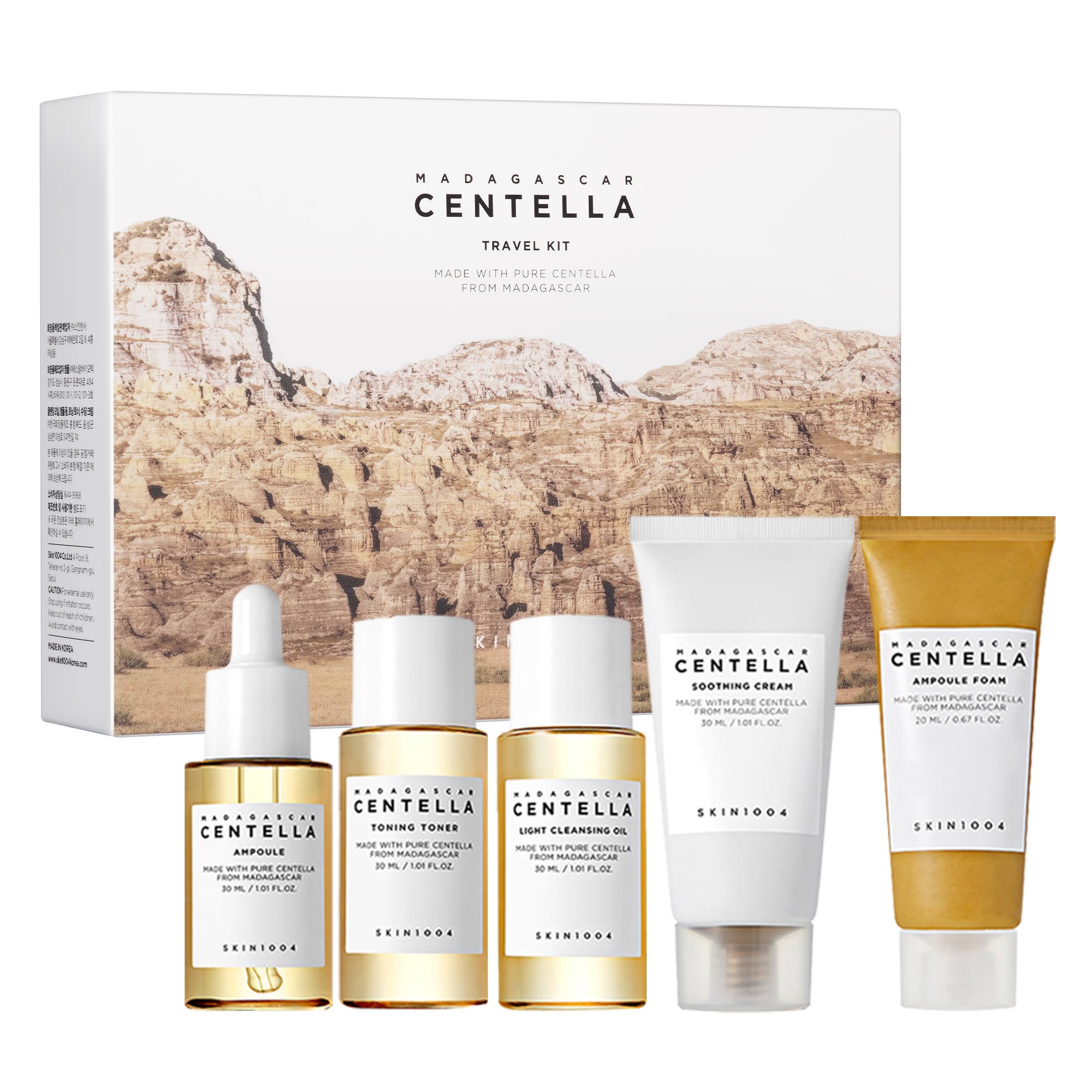 SKIN1004 Centella Travel Kit, Korean Skin Care Set of 5, Travel Size