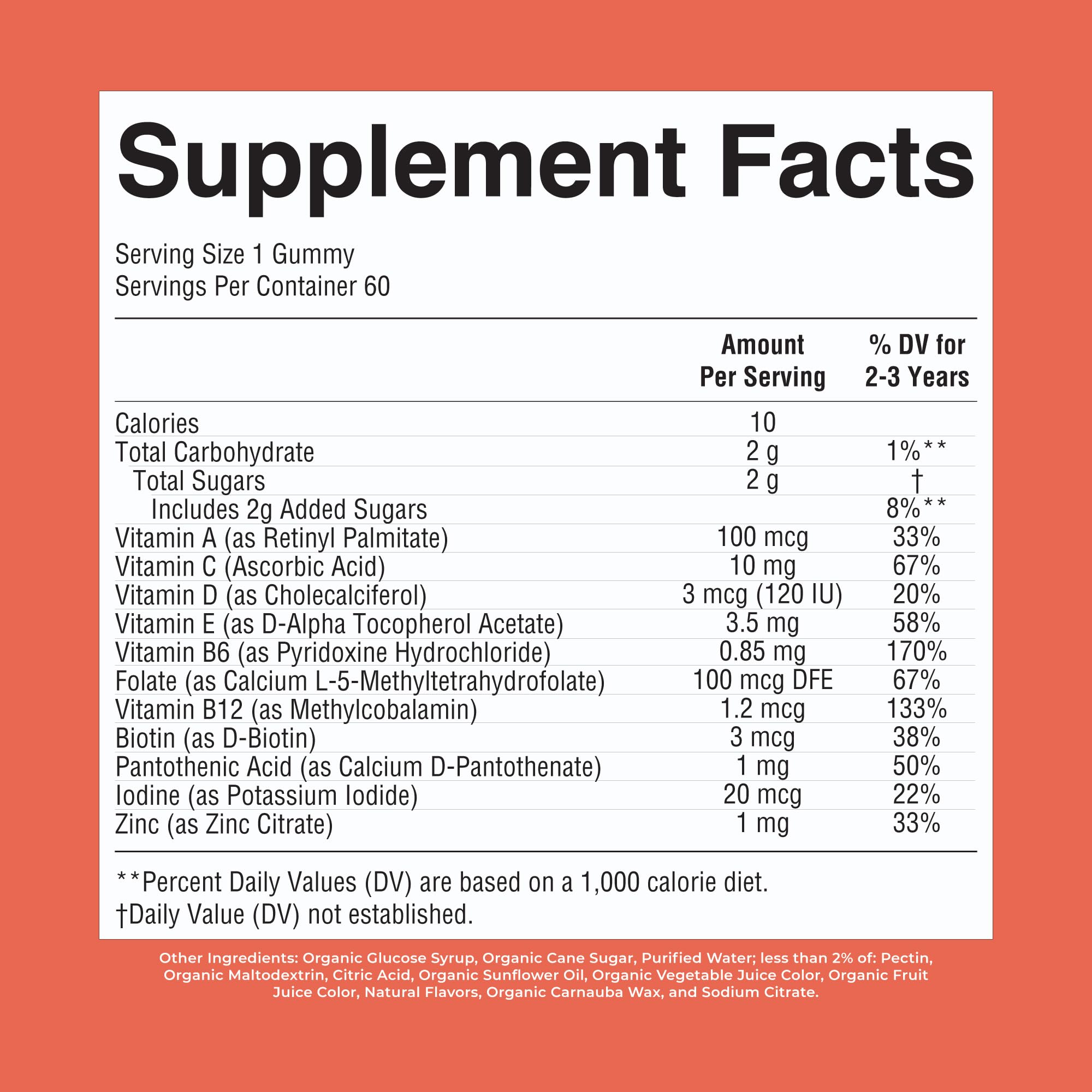 MARYRUTH'S Organic Toddler Multivitamin Gummies, 2 Month Supply, Ages 2+