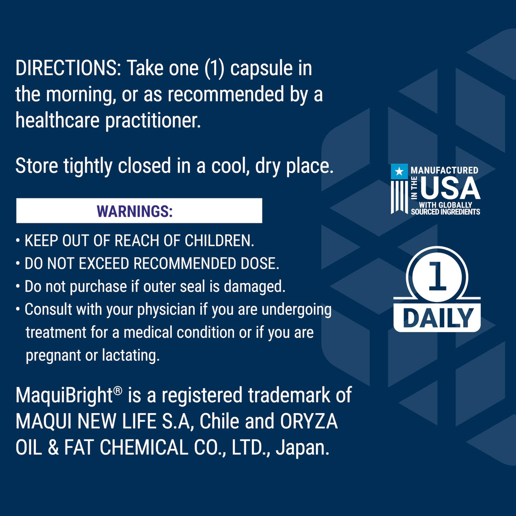 Life Extension Tear Support with MaquiBright®, 60 mg, maqui berry extract for dry eyes, supports eye health, encourages tear production, gluten-free, non-GMO, 1 daily, vegetarian, 30 Count (Pack of 1)
