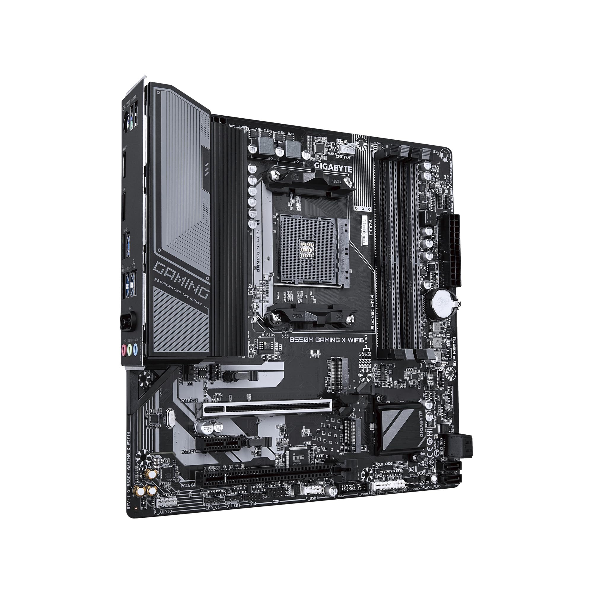 GIGABYTE B550M Gaming X WIFI6 AMD AM4 mATX Motherboard, Supports Ryzen 5000/4000/3000 Series, DDR4, 5+3 Power Phase, 2X M.2, PCIe 4.0, WIFI6, GbE LAN, PCIe EZ-Latch, WiFi EZ-Plug, RGB Fusion