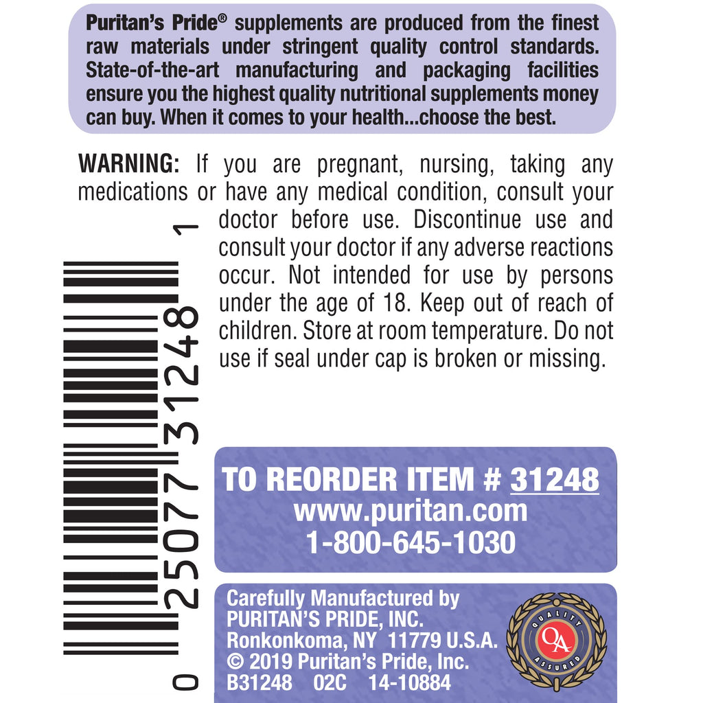 Puritan's Pride Passion Flower 1000 Mg, 60 Count (Pack of 2)