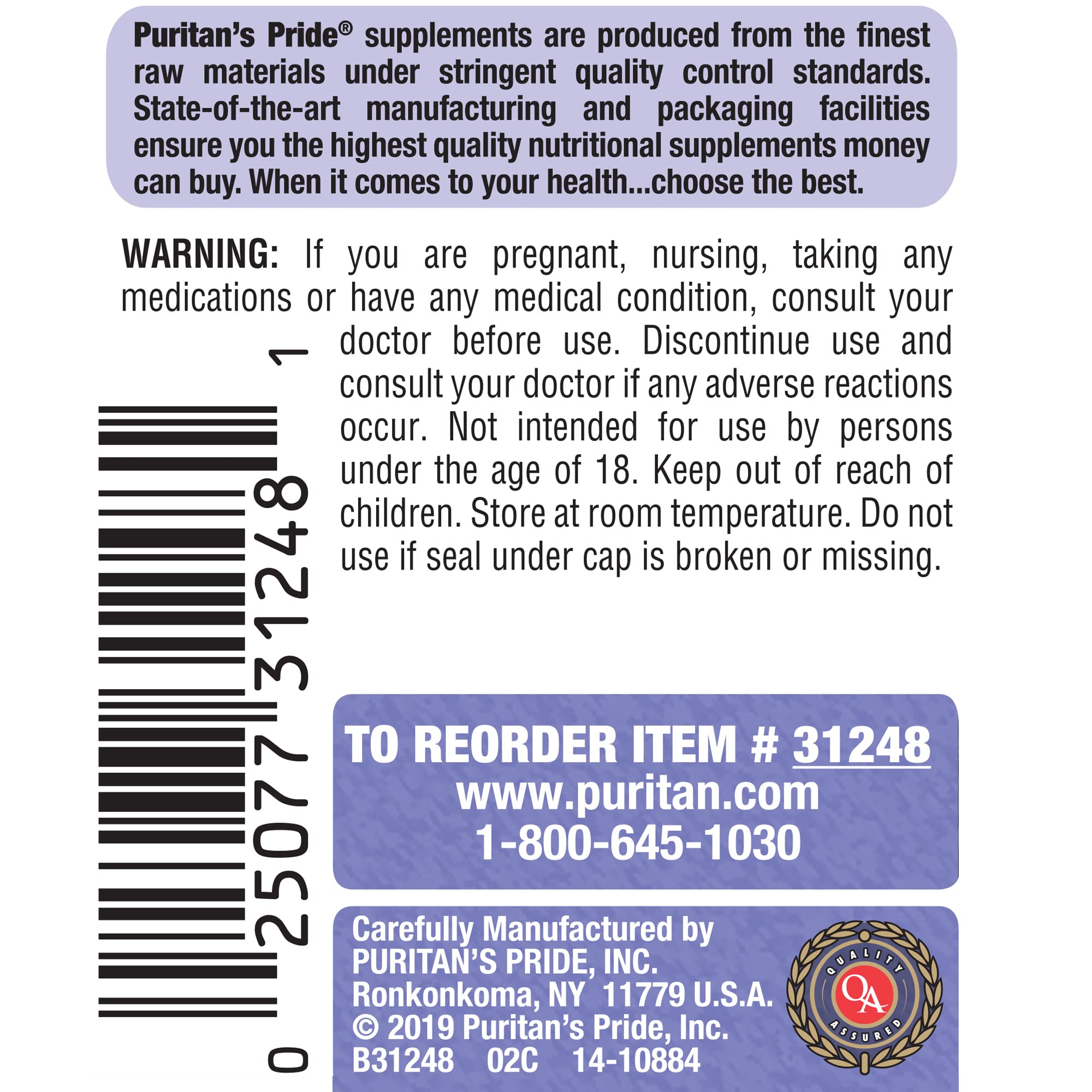 Puritan's Pride Passion Flower 1000 Mg, 60 Count (Pack of 2)