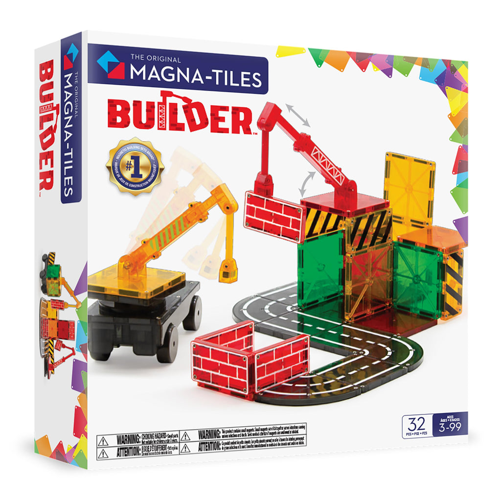 MAGNA-TILES Builder 32-Piece Magnetic Construction Set, The Original Magnetic Building Brand