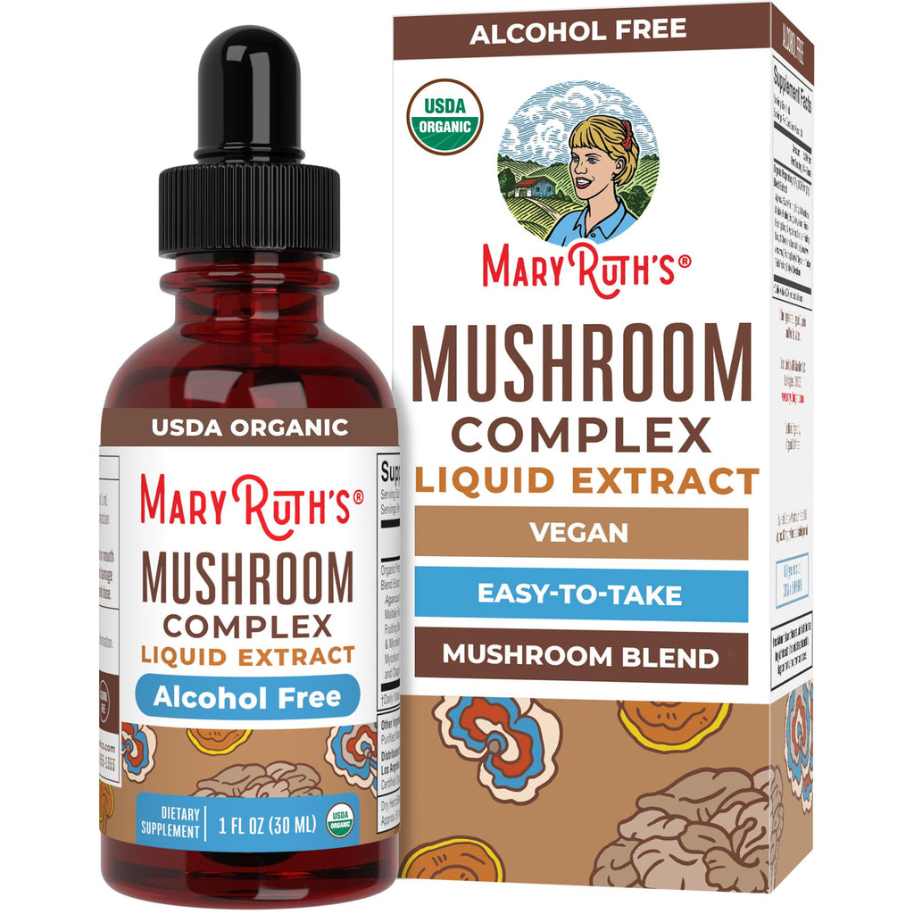 MARYRUTH'S Organic Mushroom Complex, Lion's Mane, Turkey Tail, 30 Servings
