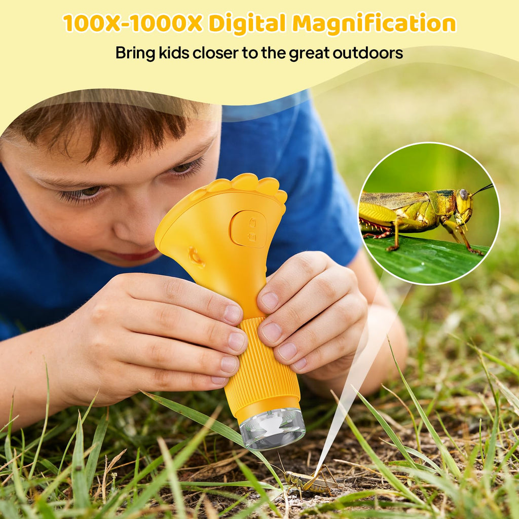 Kids Microscope - Ashfly 1000X Portable Microscope for Kids, Photo & Video Miniscope Pocket Microscope Gifts, 2'' Digital Screen 2026 for Boys Girls Age 3-12