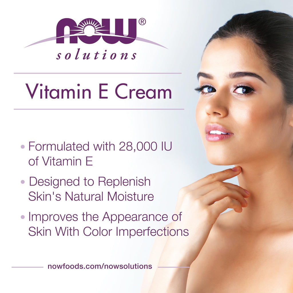 NOW Solutions, Vitamin E Cream 28,000 IU, Intense Moisture, 4 fl. oz