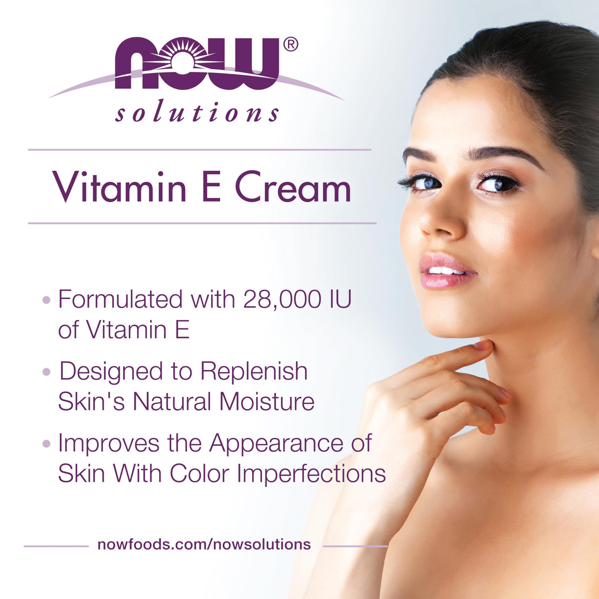 NOW Solutions, Vitamin E Cream 28,000 IU, Intense Moisture, 4 fl. oz