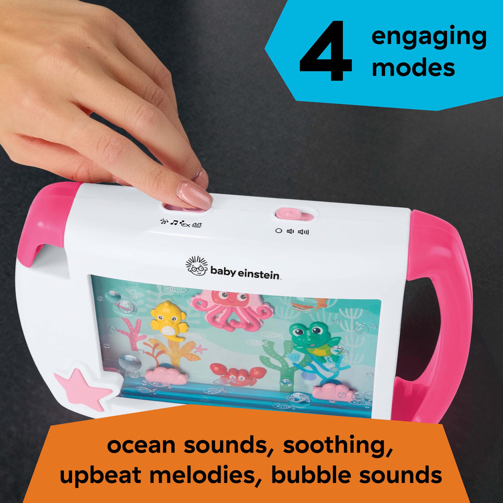 Baby Einstein On-the-Go Sea Dreams Soother, Pink, Portable Baby Sound Machine with Music & Lights, for Newborns 0+ Months