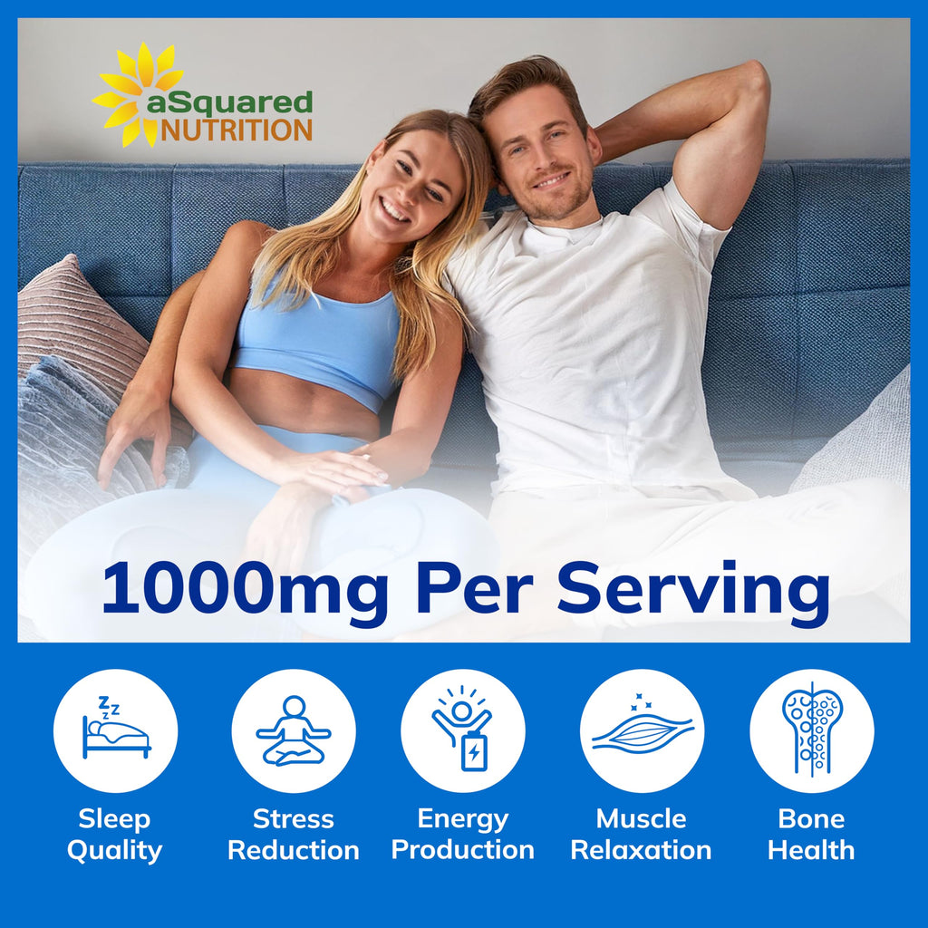 Magnesium Glycinate 1000mg with Vitamin D3 & B6-500mg per Capsule - Pure Elemental Mag Supplement Complex for Sleep, Muscle, Bone Health - Replace Gummies, Tablets & Powder - 120 Capsules