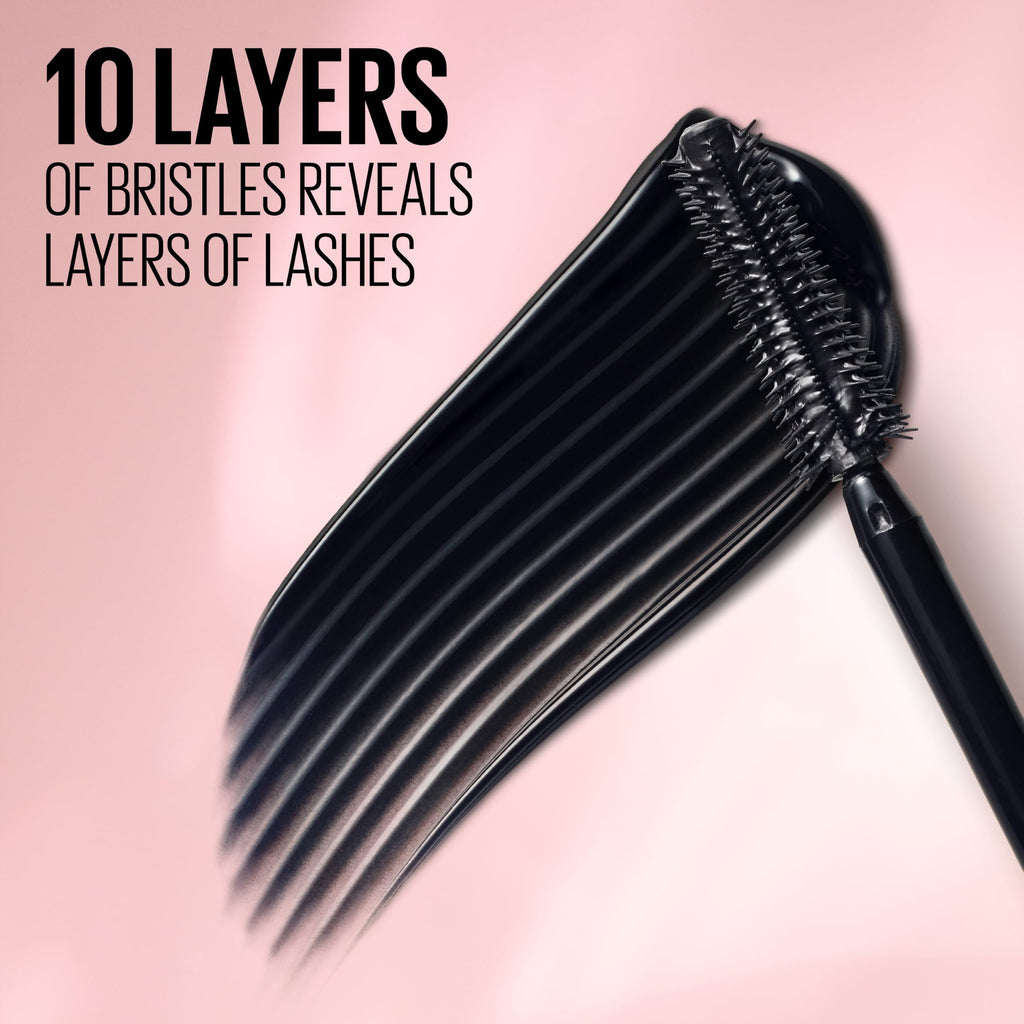 Maybelline Lash Sensational Washable Mascara, Lengthening and Volumizing for a Full Fan Effect, Blackest Black, 1 Count