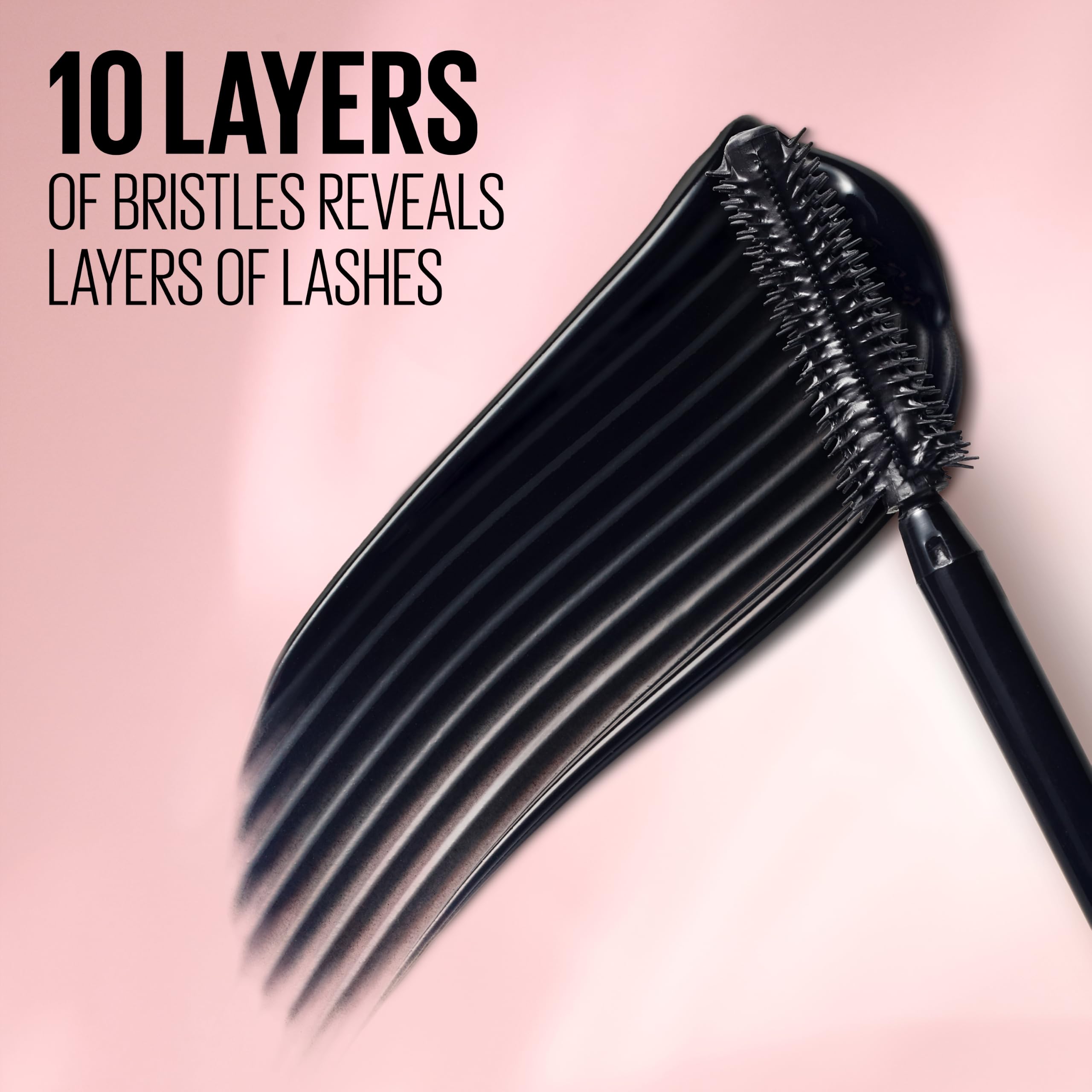 Maybelline Lash Sensational Washable Mascara, Lengthening and Volumizing for a Full Fan Effect, Blackest Black, 1 Count