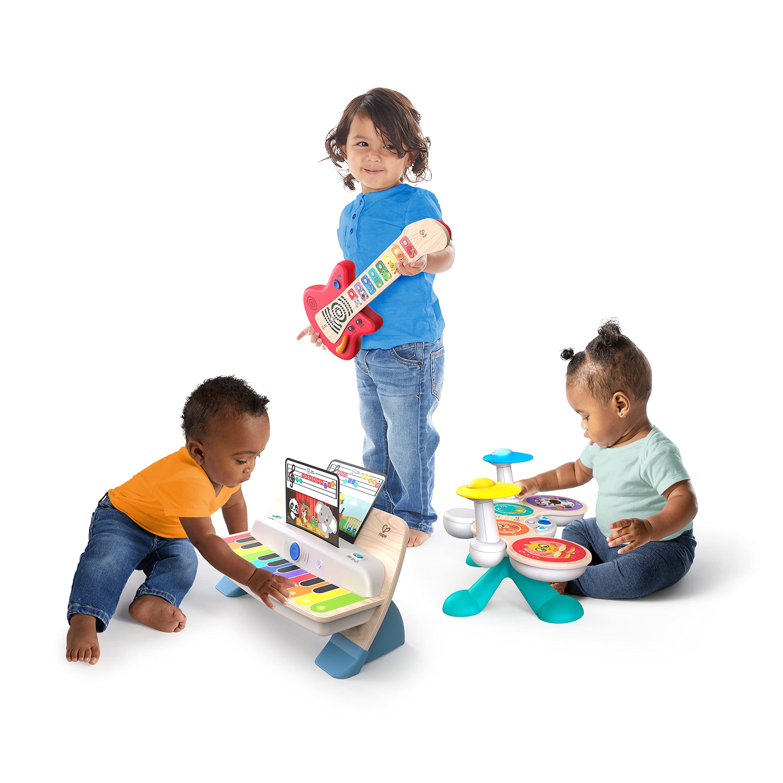 Baby Einstein Together in Tune Guitar Safe Wireless Wooden Musical Toddler Toy, Magic Touch Collection, Age 6 Months+