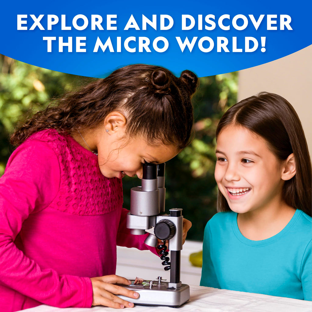 National Geographic Dual LED Microscope Science Kit for Kids Ages 8-12