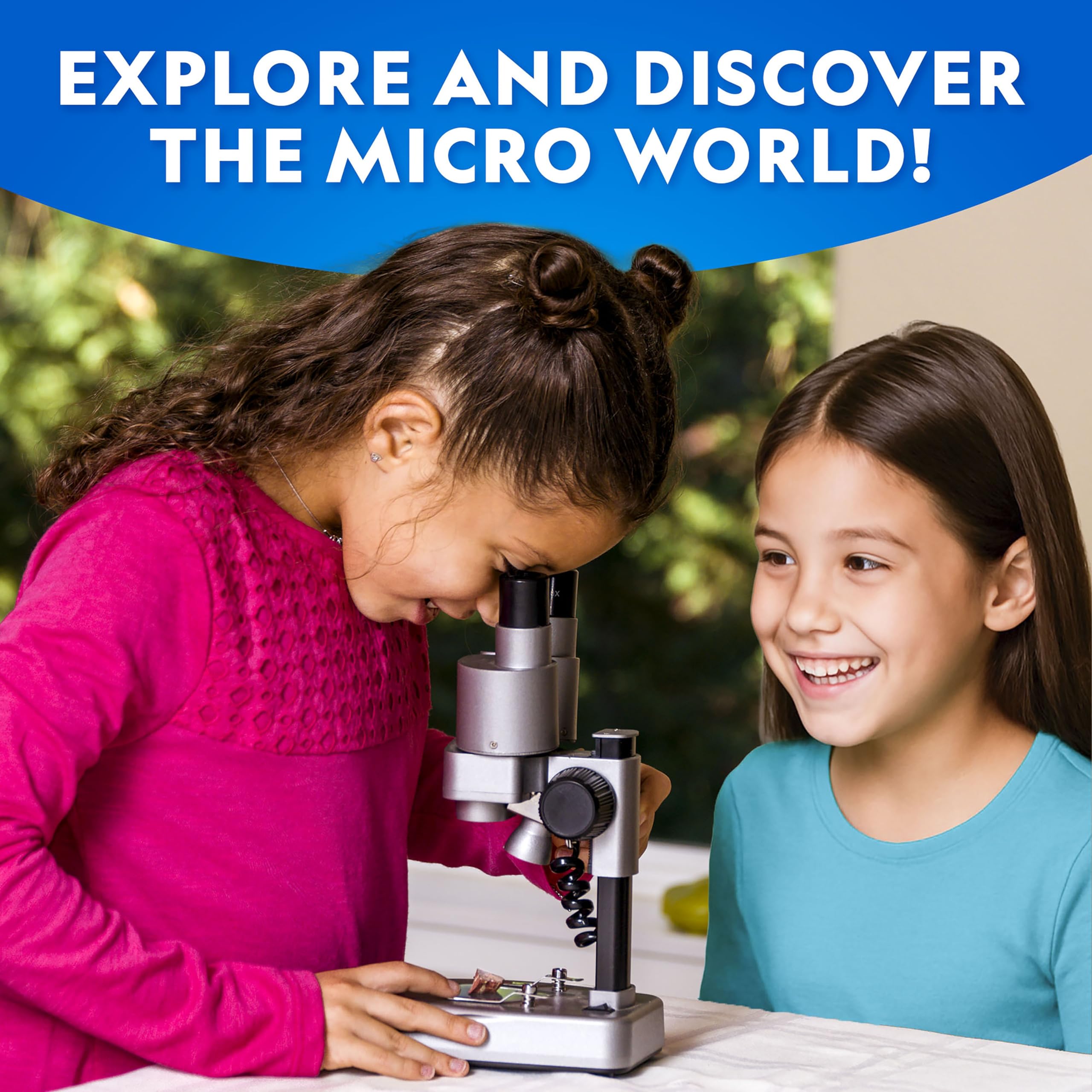 National Geographic Dual LED Microscope Science Kit for Kids Ages 8-12