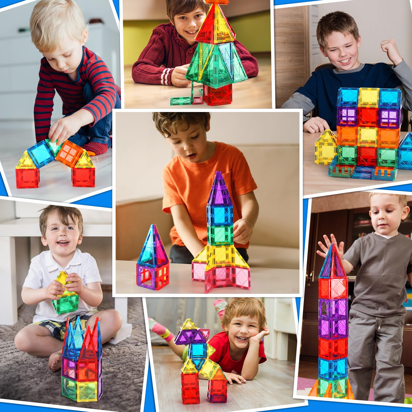 Mruikeny 100PCS Magnetic Tiles Kids Toys - Magnetic Building Blocks