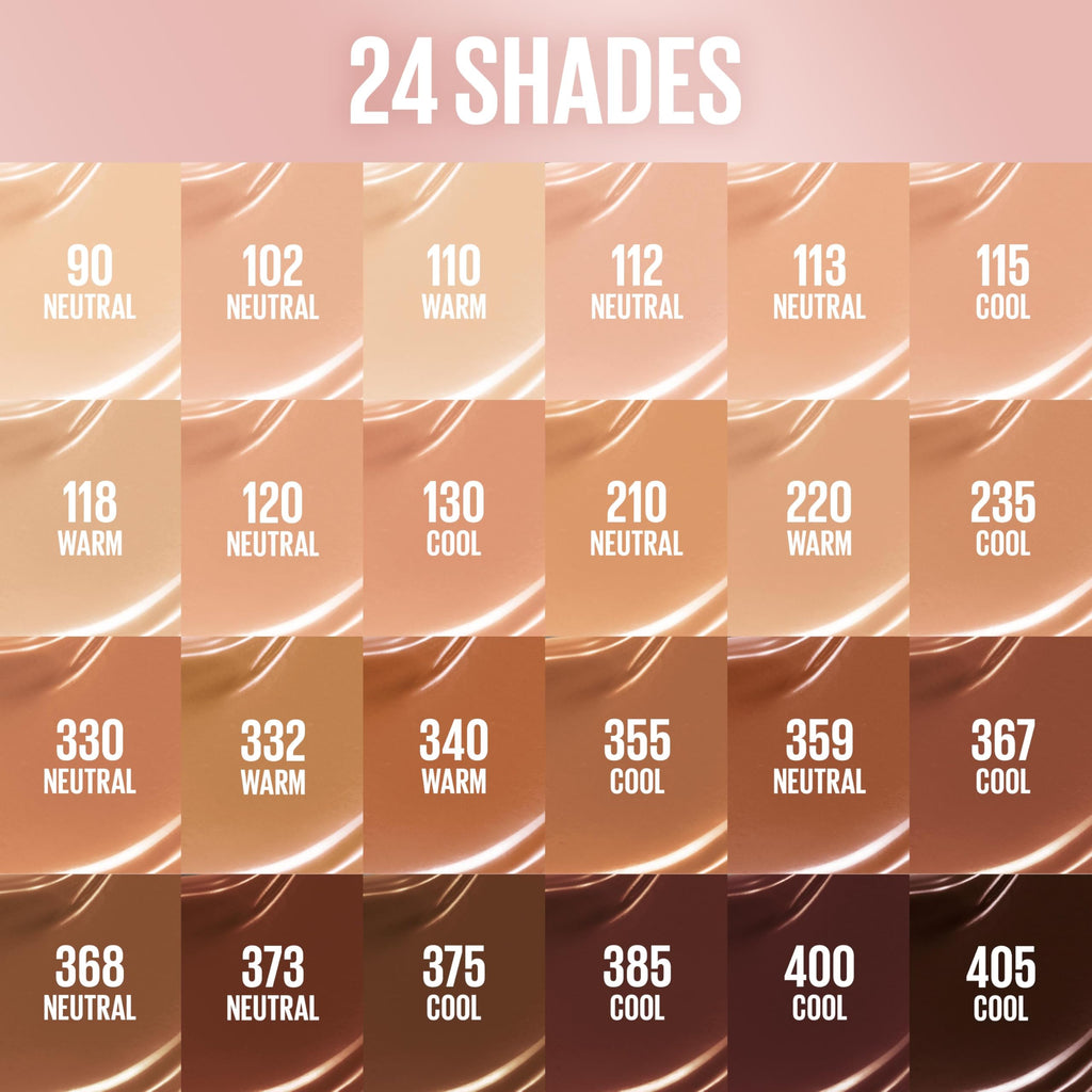 Maybelline Lifter Plump & Glow Foundation, Liquid Foundation with 2% Niacinamide + Hyaluronic Acid, Plumping and Brightening Face Makeup, 220, 1 Count