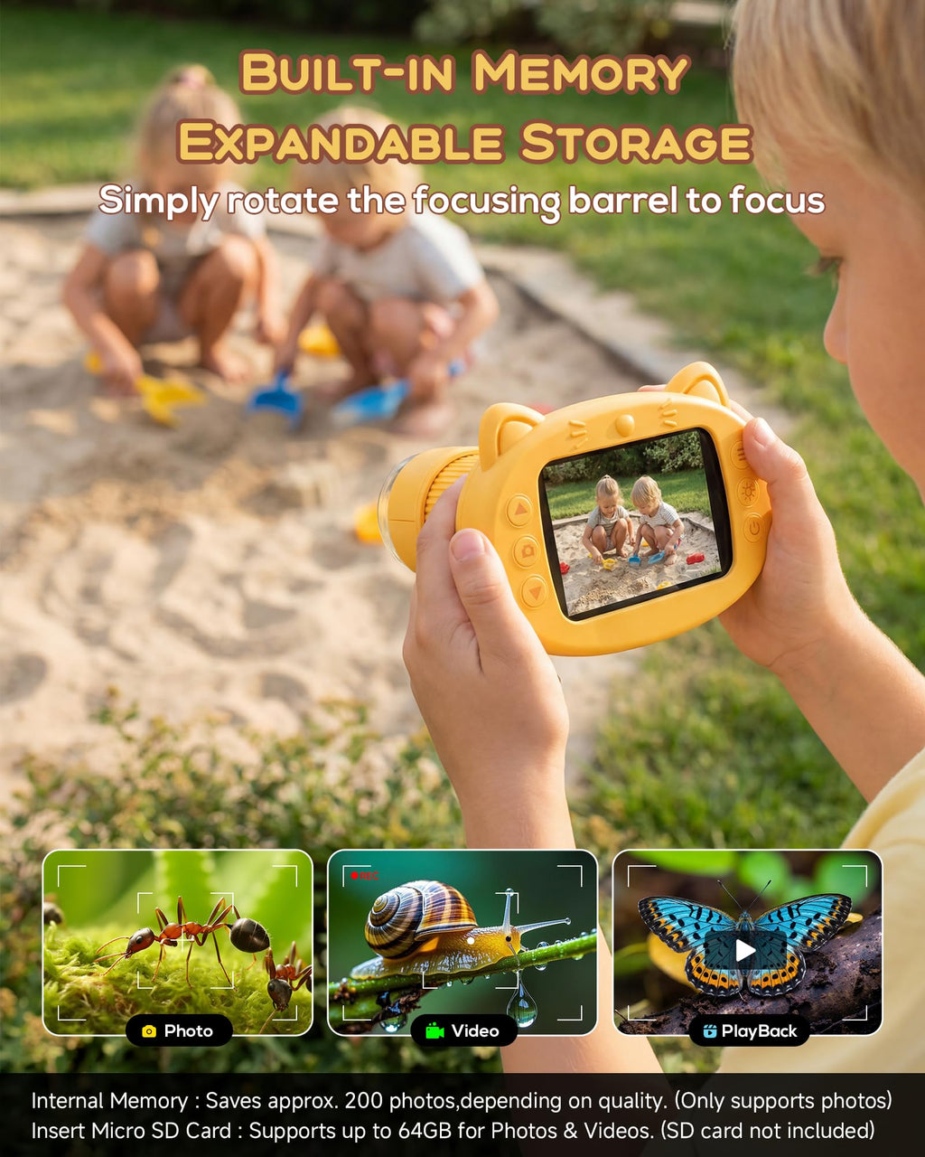 1000X Digital Microscope for Kids Handheld, 4K 2.4" IPS Screen Portable Mini Pocket Microscope 2MP Camera, STEM Educational Toy Birthday for Boys Girls Ages 3-6 6-12,Yellow