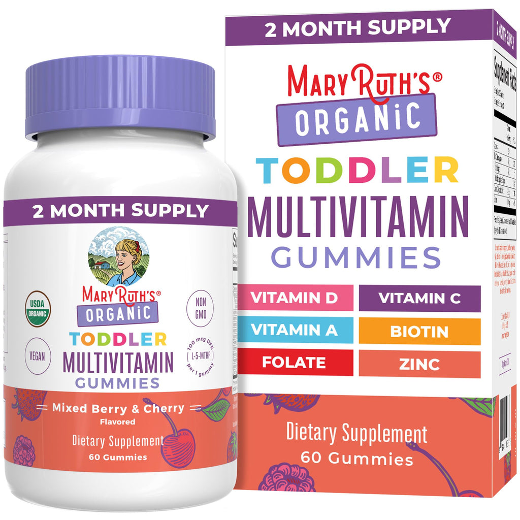 MARYRUTH'S Organic Toddler Multivitamin Gummies, 2 Month Supply, Ages 2+